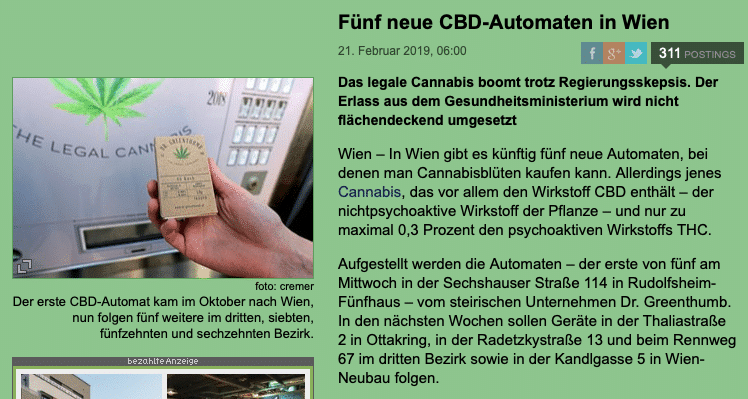 5 CBD Automaten in Wien