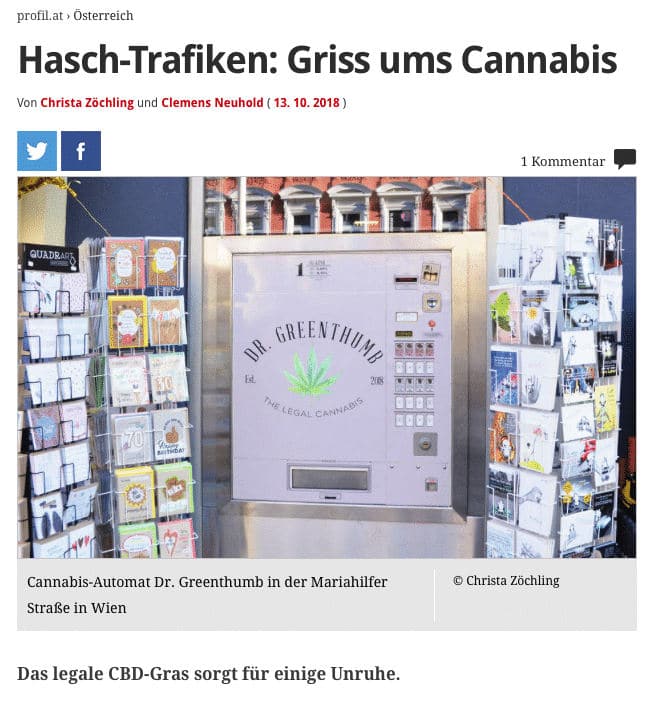 den ersten Cannabisautomaten in Wien